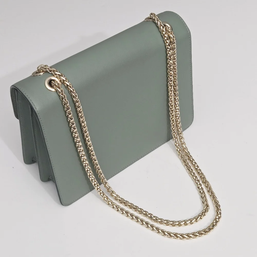 STRATHBERRY EAST/WEST SHOULDER BAG SEAGRASS SAGE MINTY GREEN LEATHER - Picture 4 of 9